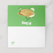 Pi Day Green Apple Pie Cartoon Character Numbers Plaatskaartje (Buitenkant ongevouwen)