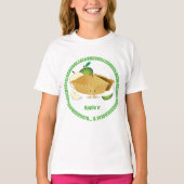 Pi Day Green Apple Pie Cartoon Character Numbers T-shirt (Voorkant)