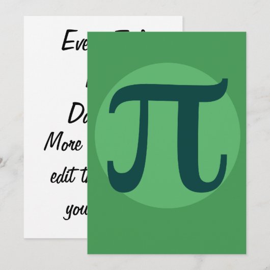 Pi Day Green Kaart (Voorkant / Achterkant)