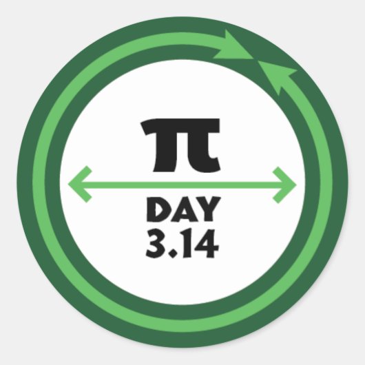 Pi Day Green Sticker (Voorkant)