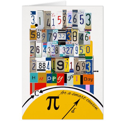 Pi Day-groetings voor neef, snoepgetallen (Voorkant)