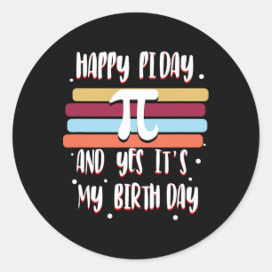 Pi Day Happy Birthday 3.14 Cool Funny Numbers Geek Ronde Sticker