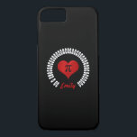 Pi Day Heart Wiskunde Digits 3.14 Mathematics Funn Case-Mate iPhone Case<br><div class="desc">Happy Pi Day Heart Wiskunde Digits 3.14 Mathematics Love Typography Black and White Numbers Red Heart,  Emily,  je kunt de naam veranderen,  iPhone 7 Hoesje</div>