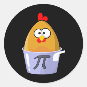 Pi Day Humoureuze Chicken Pot Pie Wiskunde Lover N Ronde Sticker