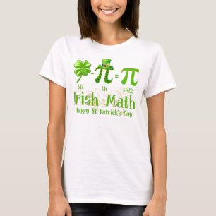 Pi Day Irish Wiskunde Shirt, Shamrock Pi Wiskunde T-shirt