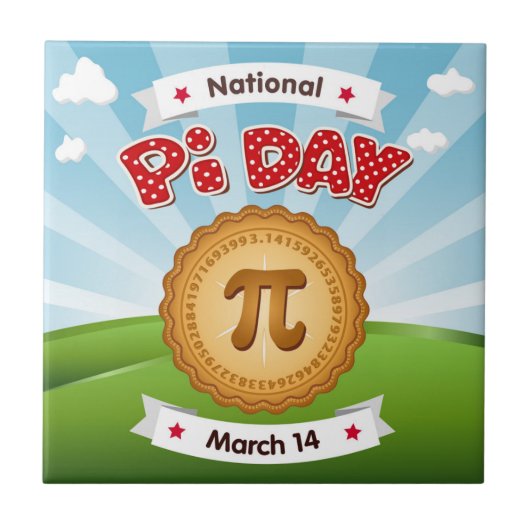 Pi Day-keramische tapijten Tegeltje (Voorkant)