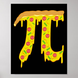 Pi Day Kinder Pizza Pi Funny Wiskunde Voedsel Poster