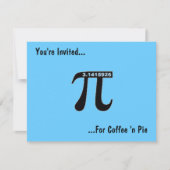 Pi Day Koffie & Pi-uitnodiging ~ Aanpassen Kaart (Voorkant)