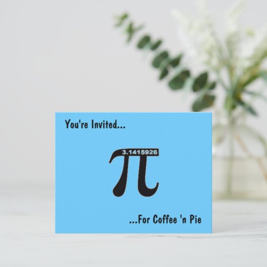 Pi Day Koffie & Pi-uitnodiging ~ Aanpassen Kaart (Staand voorkant)
