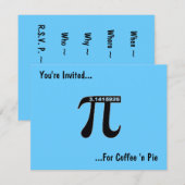 Pi Day Koffie & Pi-uitnodiging ~ Aanpassen Kaart (Voorkant / Achterkant)