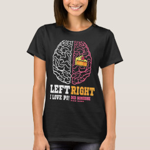 Pi Day linker Vs rechter hersenpijn Wiskunde Geek T-shirt