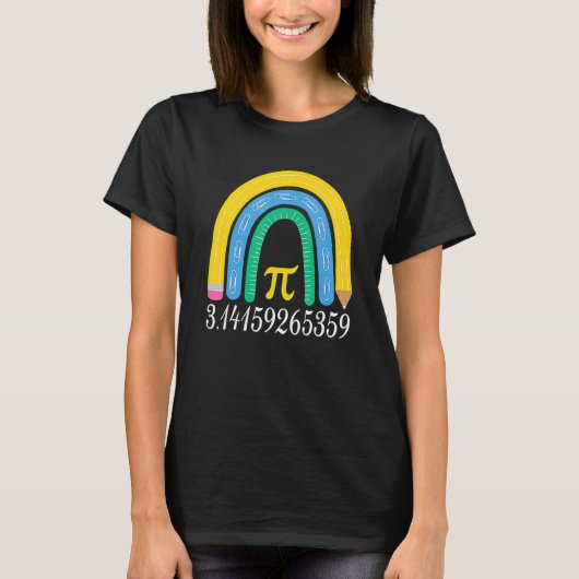 Pi Day Matching Math Physic Teacher Rainbow Funny  T-shirt (Voorkant)