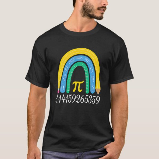 Pi Day Matching Math Physic Teacher Rainbow Funny T-shirt (Voorkant)