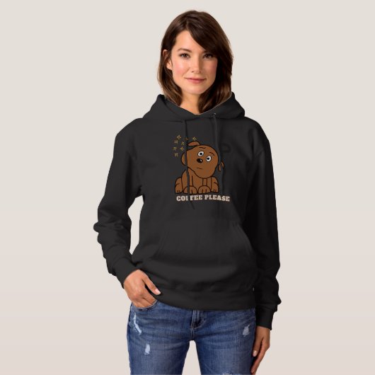 Pi Day Math Coffee and dog  Geometry Trigonometry Hoodie (Voorkant volledig)