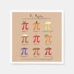 Pi Day Menu Cute Funny Wiskunde Servet