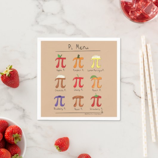 Pi Day Menu Schattige Grappige Wiskunde Servet (Insitu)