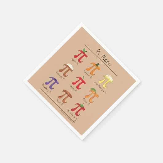Pi Day Menu Schattige Grappige Wiskunde Servet (Hoek)