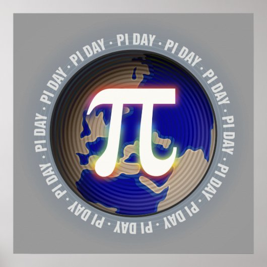 Pi Day on Earth - Wiskunde poster (Voorkant)