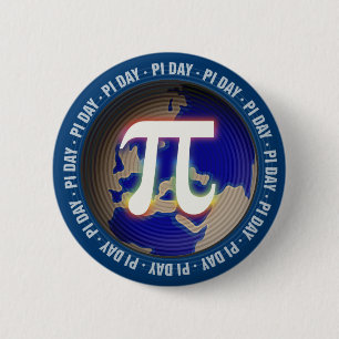 Pi Day on Earth Wiskunde Ronde Button 5,7 Cm
