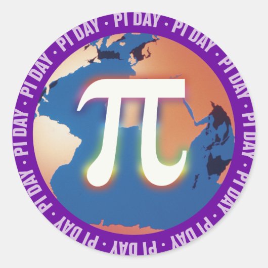 Pi Day on Earth | WISKUNDE Ronde Sticker (Voorkant)