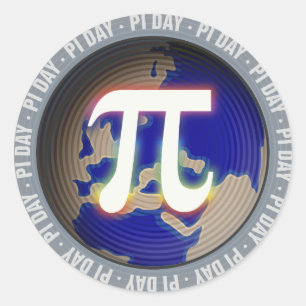 Pi Day on Earth   WISKUNDE Ronde Sticker