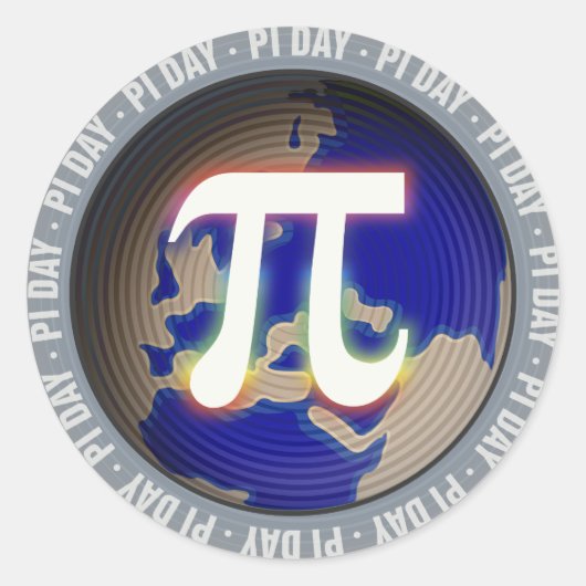 Pi Day on Earth | WISKUNDE Ronde Sticker (Voorkant)