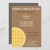 Pi Day Party Uitnodiging met Pi Cijfers op achterz (Voorkant / Achterkant)