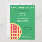 Pi Day Party Uitnodiging met Pi Cijfers op achterz (Voorkant)