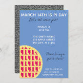 Pi Day Party Uitnodiging met Pi Cijfers op achterz (Voorkant / Achterkant)