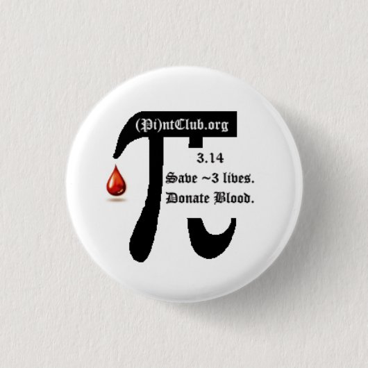 Pi Day (Pi)ntClub-knop Ronde Button 3,2 Cm (Voorkant)