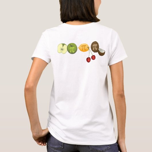 Pi Day, Pi op diverse fruitsoorten T-shirt (Achterkant)