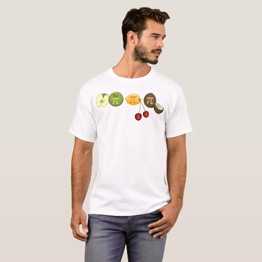 Pi Day, Pi op diverse fruitsoorten T-shirt (Voorkant volledig)
