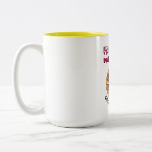 PI DAY Pie en Pizza Fusion Funny Meme! Tweekleurige Koffiemok (Links)