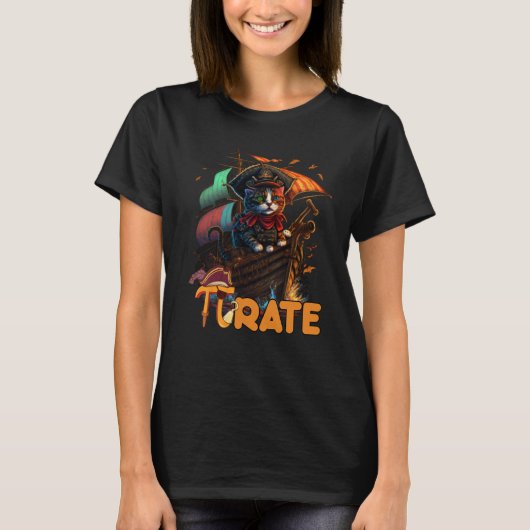 Pi Day Pirate Cat 3 14  Math Science Teacher Pi ra T-shirt (Voorkant)