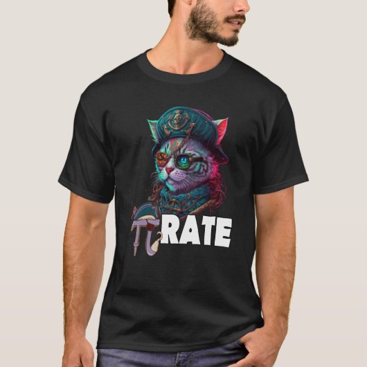 Pi Day Pirate Cat 3 14 Math Science Teacher Pi Rat T-shirt (Voorkant)