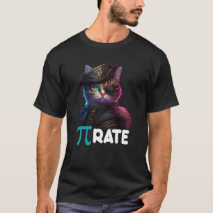 Pi Day Pirate Cat Wiskunde Science Teacher Pi rate T-shirt