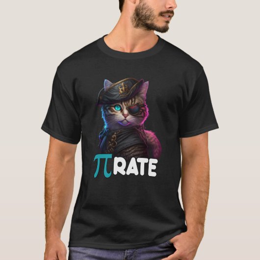 Pi Day Pirate Cat Wiskunde Science Teacher Pi rate T-shirt (Voorkant)