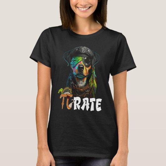 Pi Day Pirate Dog 3 14 Funny Math Science Teacher T-shirt (Voorkant)