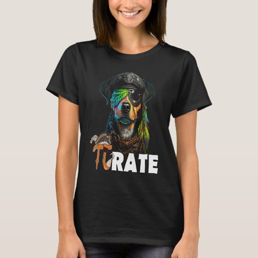 Pi Day Pirate Dog 3 14 Funny Math Science Teacher T-shirt (Voorkant)