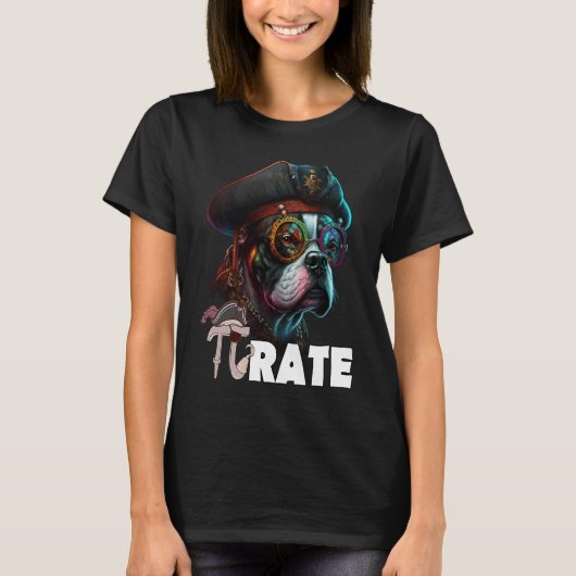 Pi Day Pirate Dog 3 14 Funny Math Science Teacher  T-shirt (Voorkant)