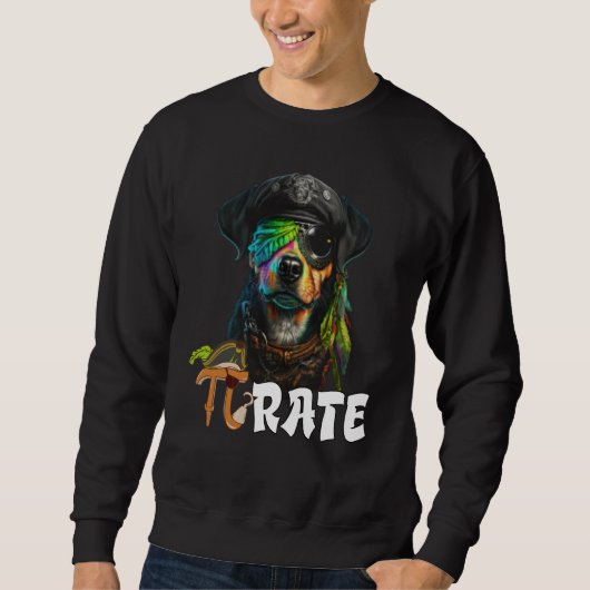 Pi Day Pirate Dog 3 14 Math Science Teacher Pi Rat Trui (Voorkant)