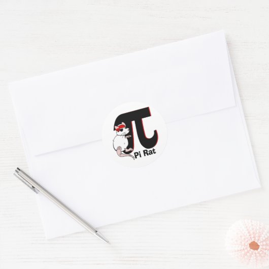 Pi Day / Pirate Ronde Sticker (Envelop)