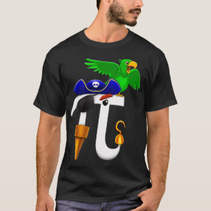 PI Day Pirate T Shirt Wiskunde Geek Parrot Gift Ma