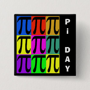 Pi Day Pop Art Pins Vierkante Button 5,1 Cm
