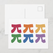 PI Day Rainbow Briefkaart (Voorkant / Achterkant)