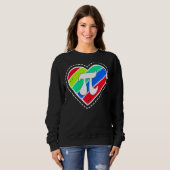 Pi Day Rainbow Hearts Wiskunde leraar Trui (Voorkant volledig)