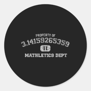 Pi Day Shirt 3.14 Pi Mathletics Dept Funny Gym Ronde Sticker
