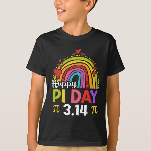 Pi Day Shirt Teacher Rainbow Funny Happy Pi Dag 3 (Voorkant)
