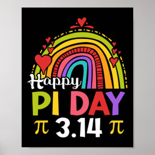 Pi Day Shirt Teacher Rainbow Funny Happy Pi Dag 3 Poster