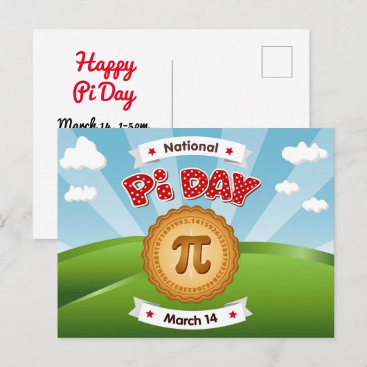 PI Day Sociaal Briefkaart (Voorkant / Achterkant)